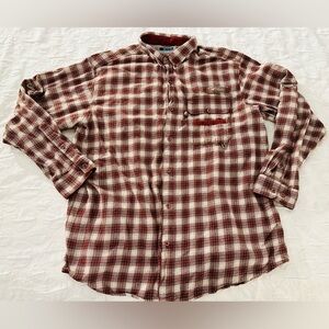 Columbia PHG Flannel Shirt Men’s XL Red White Plaid Performance Hunting Vented